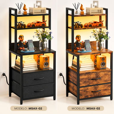 Estante de metal y madera / mesa de noche de pared (venta por pieza) - 2/10