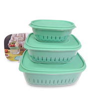 Set de 3 pozuelos con escurridor  plásticos - Img 56438876