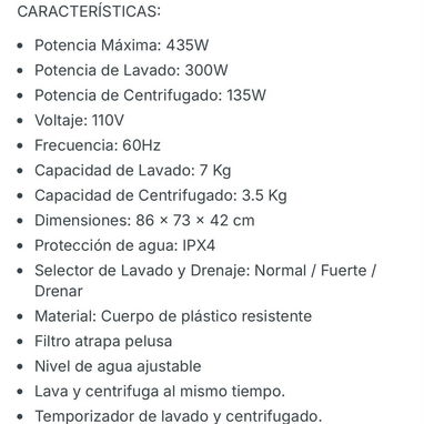 Lavadora MILEXUS ML-WM-7KG — semiautomática - 2/2