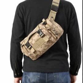 Riñonera grande de varios zipper de camuflaje - 3/4