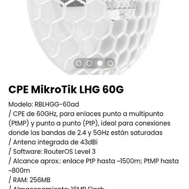 CPE MikroTik LHG 60G. Modelo: RBLHGG-60ad. Nuevo - Img 106163916
