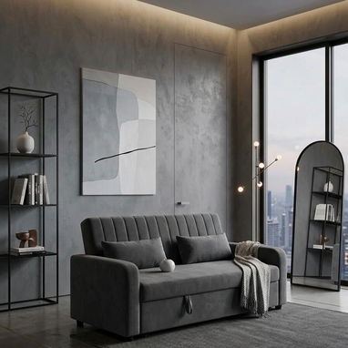 Sofá cama moderno  ( gris, carmelita y negro)⭐️Entrega Incluida⭐️ - Img 121727842