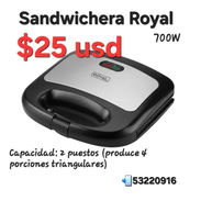‼️🍳Sandwichera Royal‼️Factura, garantía y mensajería por 1 usd adicional - Img 52357646