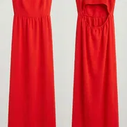 Vestido Largo Elegante Rojo con Espalda Descubierta (Talla M) - Img 57432848