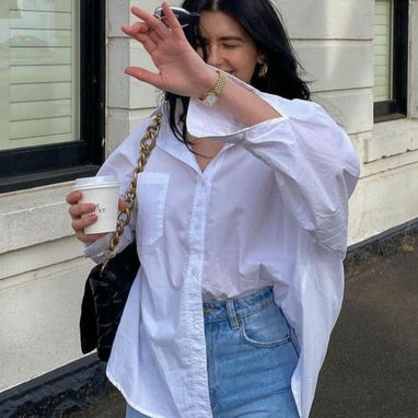 Camisas blancas oversize para mujer - Img 73644790