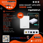 🔋 CONEXIÓN X NAUTA HOGAR SIN CORRIENTE. MINI SMART UPS KP3 10000MAH. MENSAJERÍA CON FACTURA Y GARANTÍA. TLF 54833699 - Img 51729859