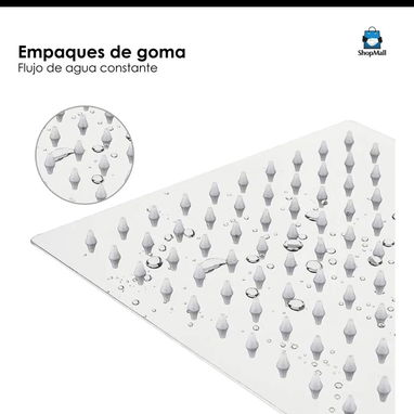 Regadera De Lujo Tipo Lluvia Incluido tubo De 30cms Acero en Color Plateado - Img 117211896