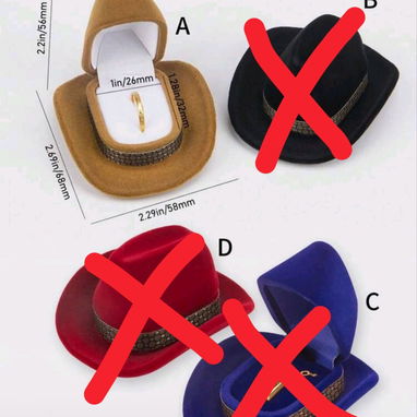 Cajitas para anillos en forma de corazon, fresa, y sombrero - 4/5