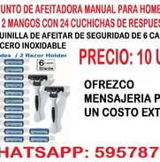 EN VENTA CONJUNTO DE AFEITADORA MANUAL PARA HOMBRES. 2 MANGOS + 24 CUCHILLAS. TENGO MENSAJERÍA - Img 50320679