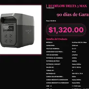 EcoFlow DELTA 3 MAX 2048Wh 2400W Pico 4800W 4000 Ciclos, EcoFlow DELTA 3 MAX 2048Wh 2400W Alternador Carga 500W . - Img 57320772