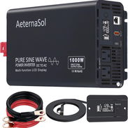 AeternaSol Inversor de onda sinusoidal pura 12v a 110v 1000W CC 2000W Pico - Img 56042137