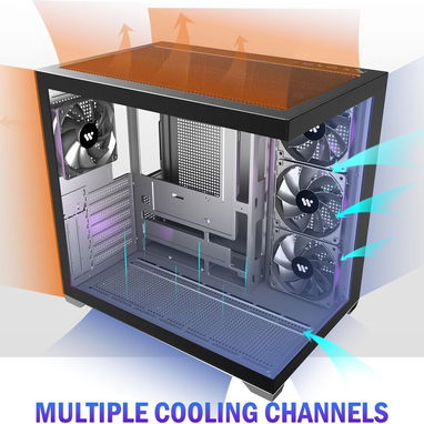 (X) Chasis GAMER KEDIERS K4 – ATX Torre Media, Vidrio Templado Doble, 4 Ventiladores Preinstalados, USB-C - Img 126474089