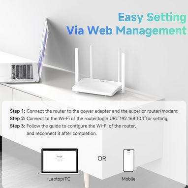Router WiFi DBIT AC1200 Doble Banda Mesh Gigabit con 4 Antenas y WPA3 T18-21K/ 63142460 - 2/4