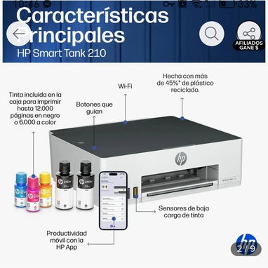 Impresora Hp Smart Tank 210 - Img 126791431