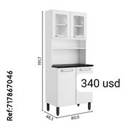 Mueble organizador, tipo  para cocina, blanco y negro - Img 55497038
