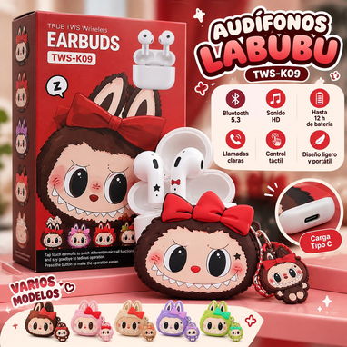 Audífonos temáticos con estuche de muñequito - 2/6