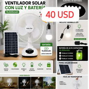 Ventilador solar con luz y batería - Img 55757454