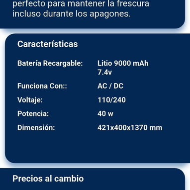 Ventilador Recargable - Img 124796321