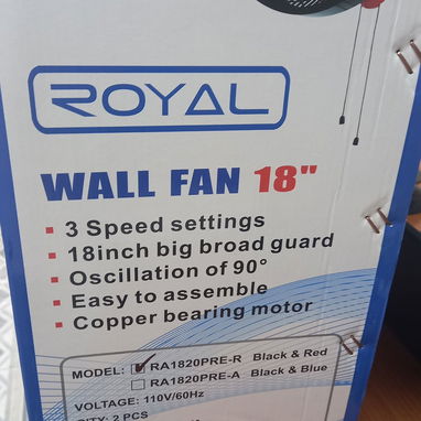 💯 DE PARED 💯 VENTILADOR DE PARED ROYAL 18". SERVICIO DE MENSAJERÍA CON FACTURA Y GARANTÍA. TL 54833799 - Img 116778507