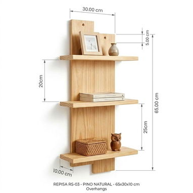 Repisa de pared 3 niveles ESTILO MODERNO MUEBLE - Img 118668489