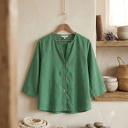 Blusa Casual Verde con Botones 3XL 15 - Img 57754513