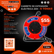⚡CARRETE ⚡ DE EXTENSIÓN ELÉCTRICA 25M CON 6 TOMAS. TENEMOS MENSAJERÍA CON FACTURA. TLF 54833699 - Img 58247978