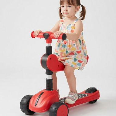 Carriolas de tres ruedas nuevas c/ asiento,melodía y luces en las ruedas delanteras para niños y niñas de 1 a 6 años - 4/4
