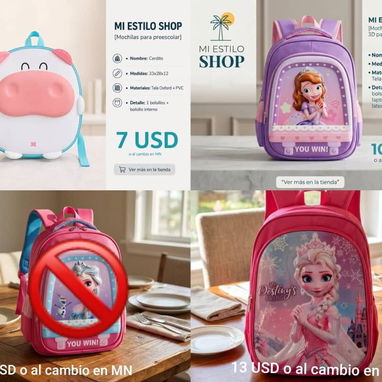 Juegos de mochilas de 20 usd, mochilas 13 usd y de 7 usd - Img 124307668