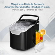 Máquina de Hielo de Encimera Antarctic Star 26 lb/Día - 8 Cubos en 6 min, Portátil con 2 Tamaños de Hielo / 190 - Img 56153991