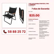 Silla Plegable Compacta: Metal Tubular Negro de Larga Duración VPT#-0288 - Img 55255016