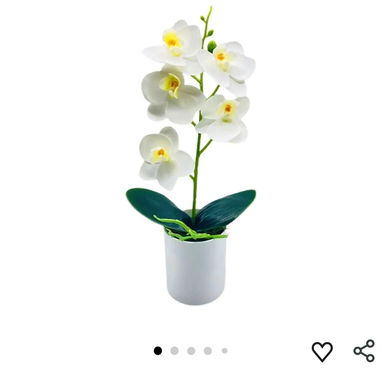 Flores orquídeas artificiales en su maceta 🔰 25 cm de alto 10 USD - 4/4