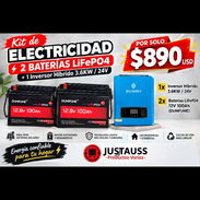 2 bateria lifepo4 12.8v 100 amp y 1 Convertidor Cargador híbrido - Img 58114718