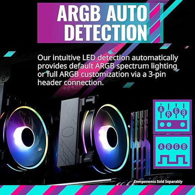Enfriador de aire negro para CPU, ventilador PWM de 120 Halo², ARGB de doble bucle - Img 112242419