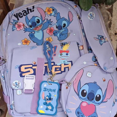 Set de mochila, merendero y cartuchera de Stitch - Img 125014839