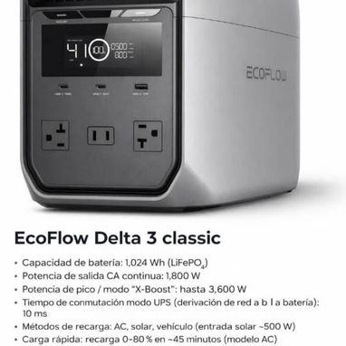 ⚡ EcoFlow DELTA 3 Classic SOLO POR 670 USD⚡️Mensajería incluida para la habana - Img 119536973