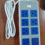 🚧 REGLETA ELÉCTRICA MULTIPUERTO DE 2M MARCA S.P.C 7 TOMAS 2 PUERTOS USB 🚧 - Img 57223961