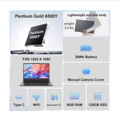 💻 LAPTOP ARCBUC 15.6” – PENTIUM GOLD 6500Y – 8GB RAM + 128GB SSD – $318 USD ⚡ - 2/3