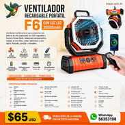 VENTILADOR RECARGABLE PORTÁTIL F6 CON LUZ LED 20000mAh - Img 56704566