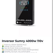 Inversor sumray 4kwh 8000 pico y admite mas de 5 paneles segun kwh, amperes y V 0km sellado caja garantía x escrito - Img 56688713