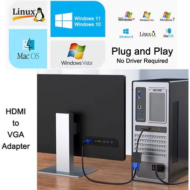 Adaptador HDMI a VGA con audio y alimentación - Img 122349138
