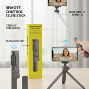 📸 Palo de selfie 3 en 1 con trípode y control remoto – luz integrada - Img 52669352
