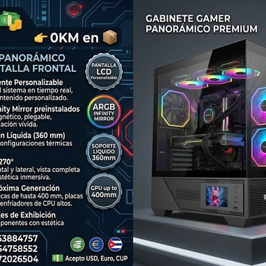 GABINETE GAMER PANORÁMICO PREMIUM CON PANTALLA FRONTAL - 2/8