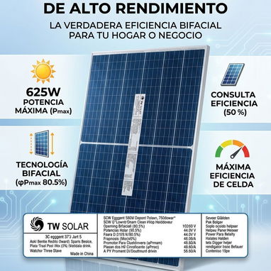 🔥 PANELES SOLARES TW SOLAR 625W BIFACIALES - ¡POTENCIA MÁXIMA PARA TU CASA O NEGOCIO! 🔥 - Img 127850349