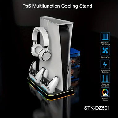 ⚡🎮 Base de Carga Dual Multifunción con Enfriamiento – PS5 - Img 102567038