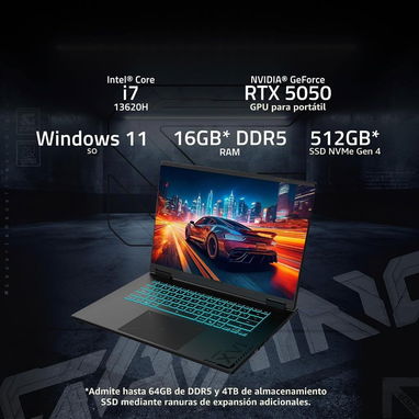 🪷Laptop Gigabyte Gaming A16 Intel Core i7 16GB RAM DDR5/1TGB SSD NVMe Nvidia RTX 5050 8GB GDDR6🪷 - 5/5