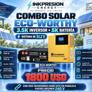 Combo Solar Eco Worthy 3.5k inversor + 5k batería - Img 58023385