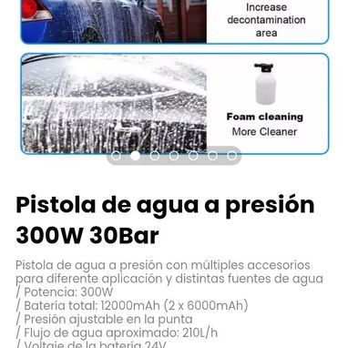 Pistola de agua a presión 300W 30Bar. Presión ajustable en la punta - Img 115933922