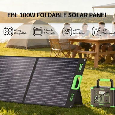 Panel Solar Portátil EBL ESP-100 100W NUEVO EN CAJA $190 - 3/5