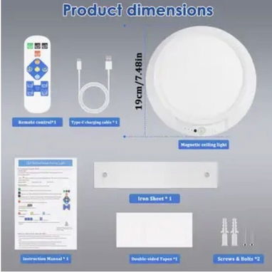 “Lámpara LED recargable con sensor de Movimiento y control remoto”. - 3/3