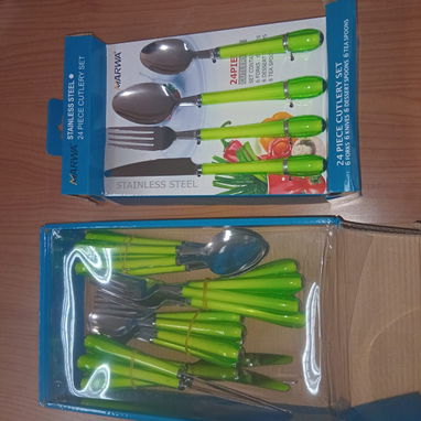 JUEGO DE CUBIERTOS MARWA DE 24 PIEZAS, ENTREGA DE FACTURA, VARIEDAD DE ÚTILES DEL HOGAR, ETC - Img 121984557